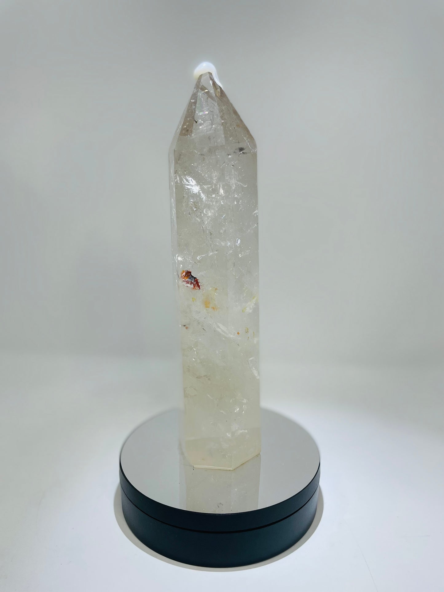Clear Quartz with Fire Quartz inclusions and Rainbows