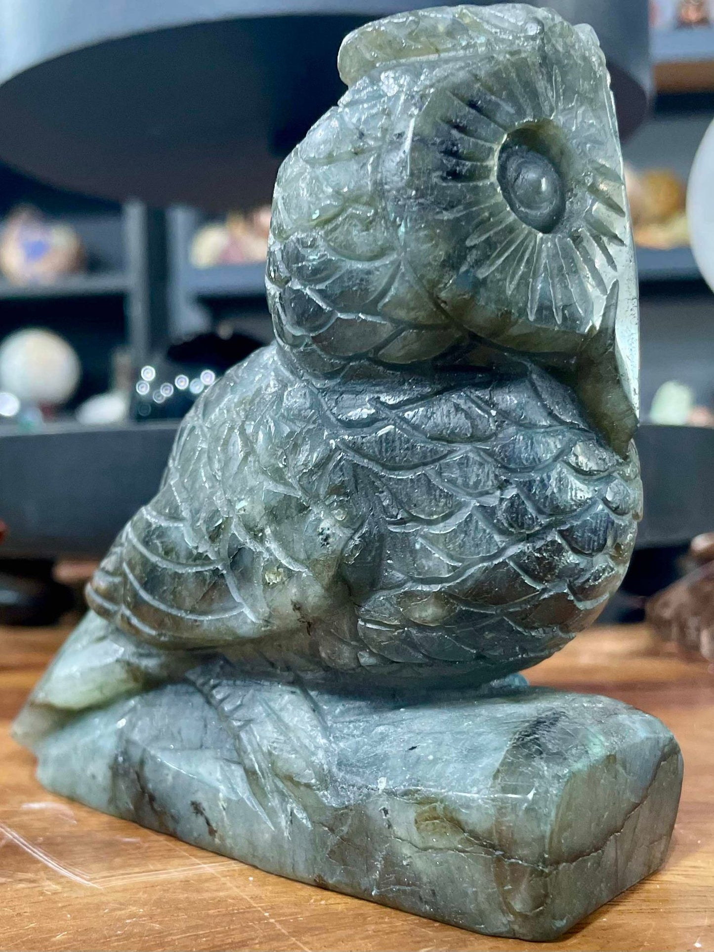 High quality labradorite owl