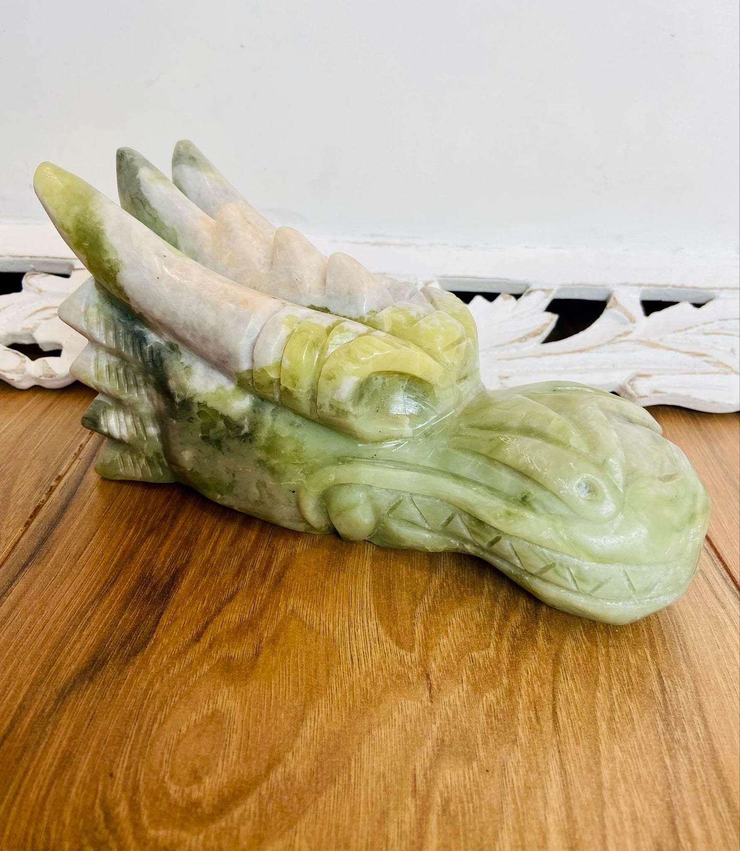 Lemon Lime Jade Dragon Head